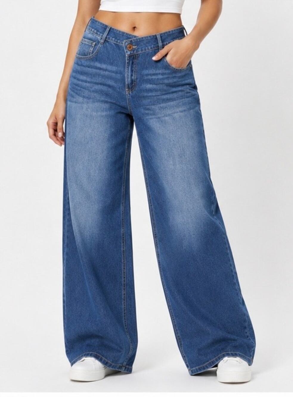 Halara Flex Women’s XL Regular Wide Leg Stretch Jeans Medium Wash.
